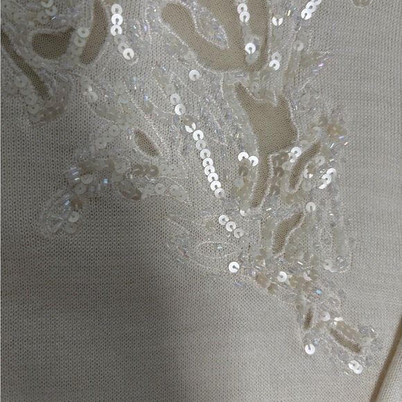 Ivory Top. Sequin Detail.  Luxe Size Medium.  SKU 8 - Picture 7 of 11